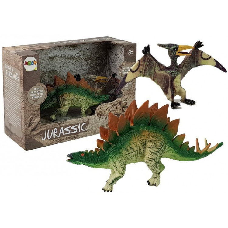 Sada figúrok dinosaurov - Stegosaurus, Pteranodon